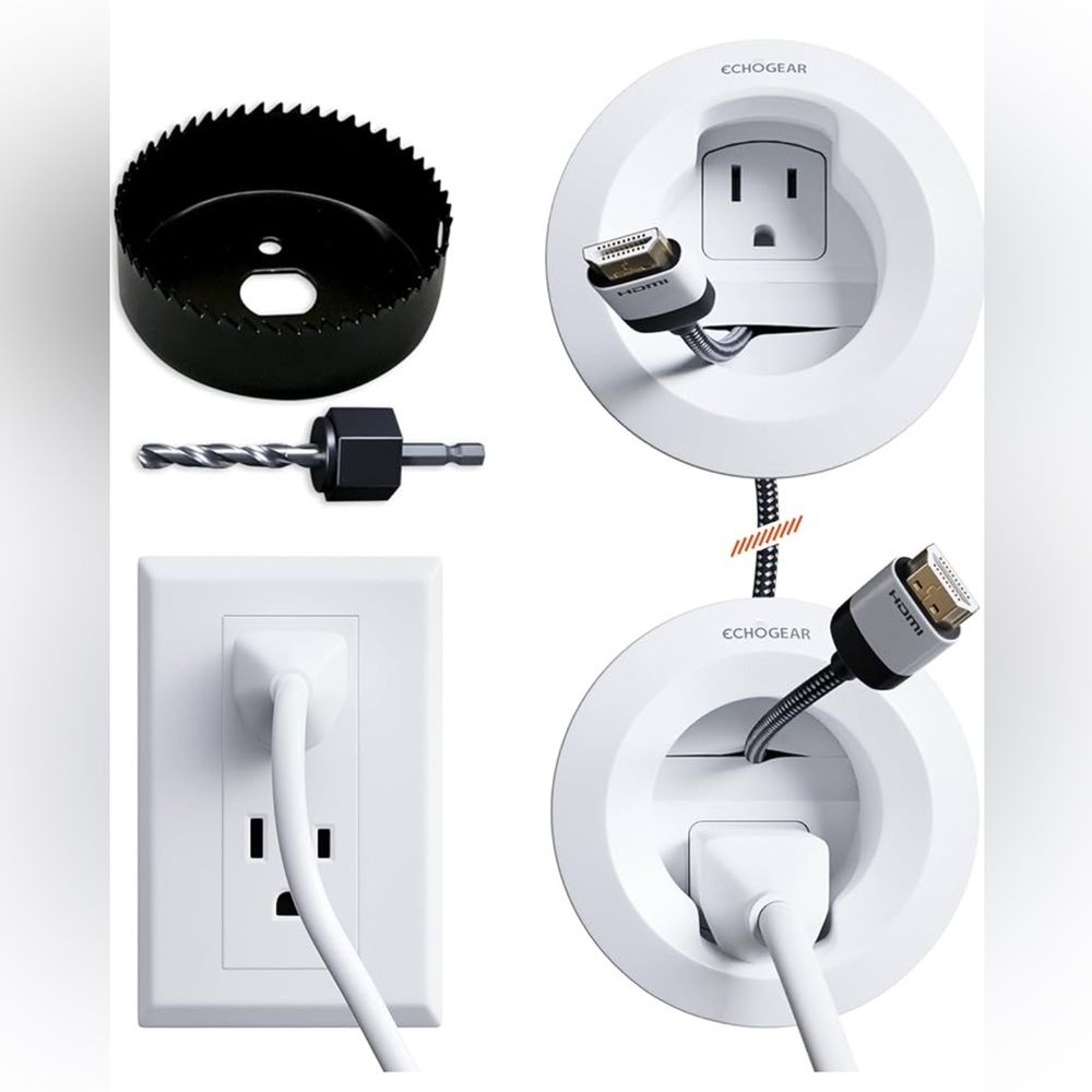 White In-Wall Cable Management Kit